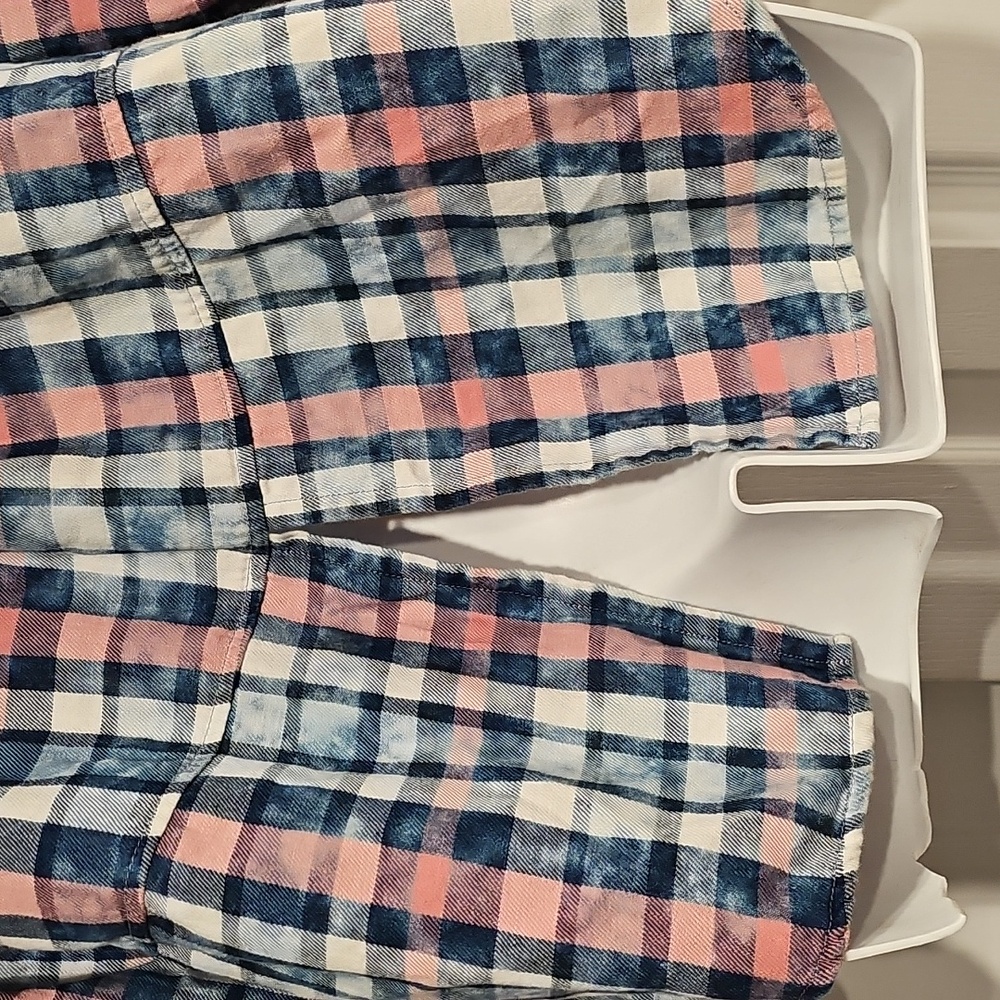 Anthropologie Cloth & Stone Plaid Button Up Shirt Sz Xs PTP 18" EUC - Picture 9 of 12